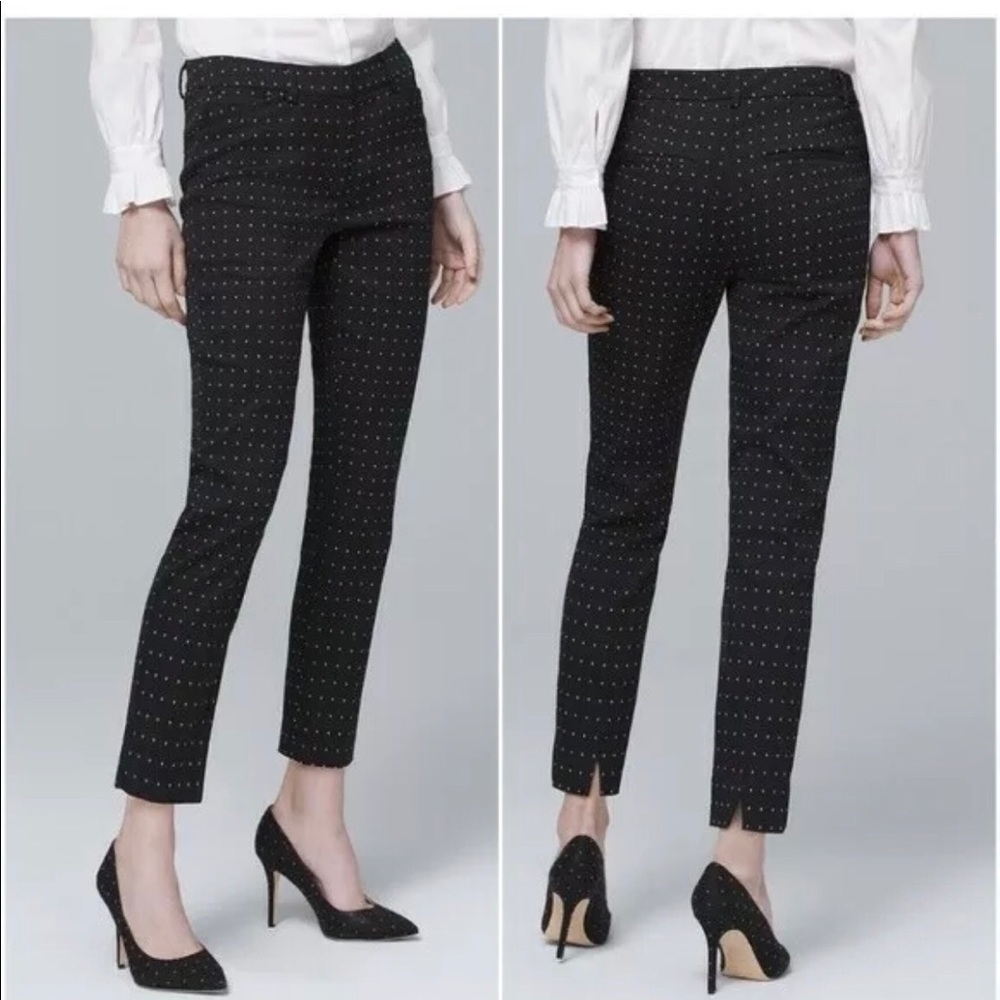 White House Black Market Stretch Dot Pants Sz 10